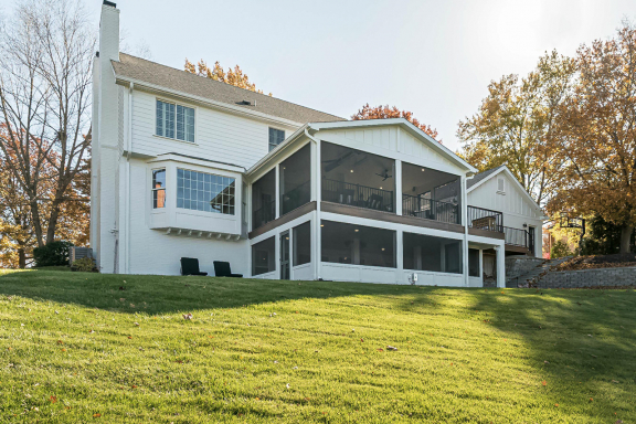 James Hardie Siding & Outdoor Living Space Built in Chesterfield, MO by Lakeside Renovation & Design